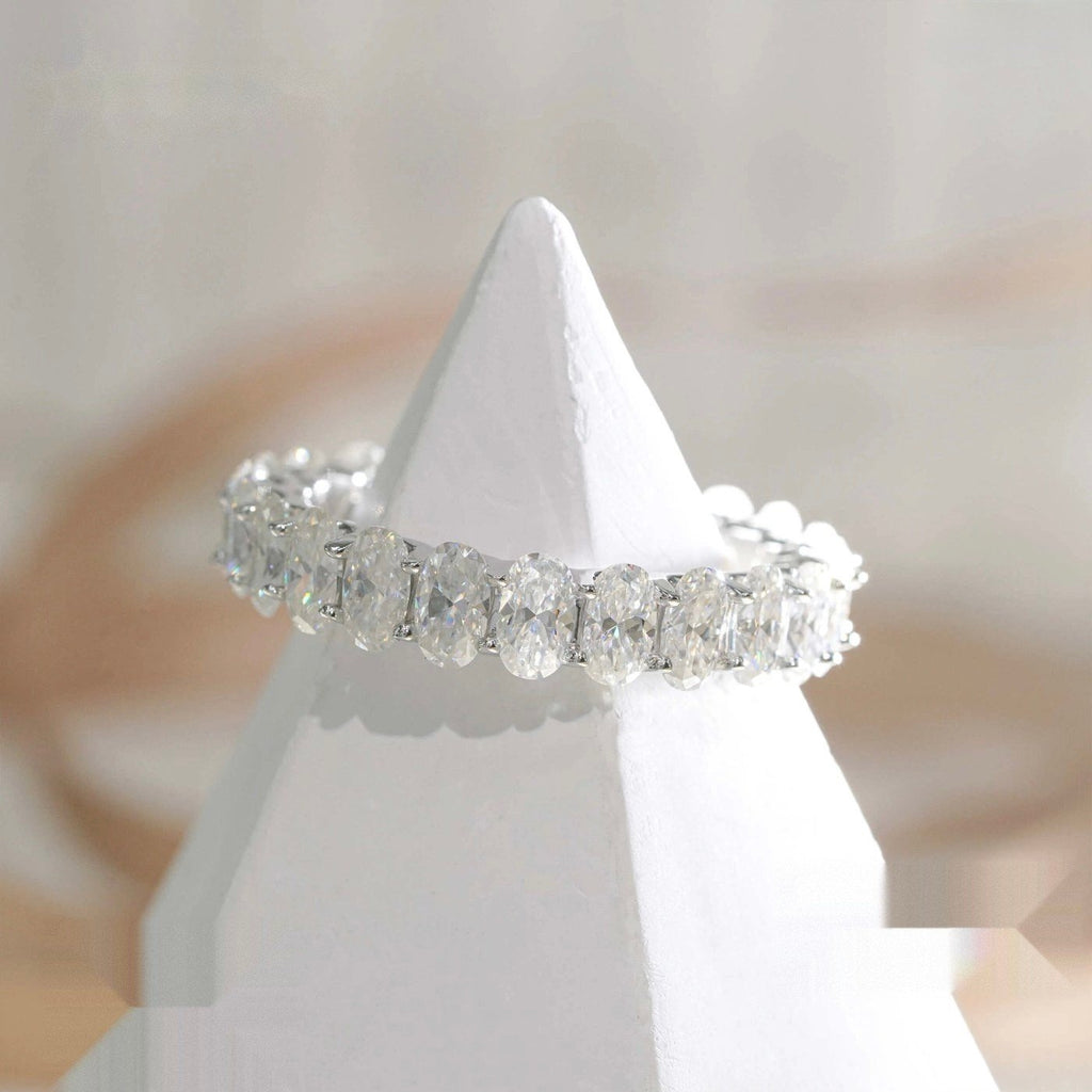 Oval Cut Eternity Band — Moissanite, 925 Silver