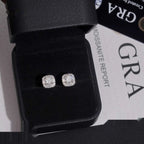 Cluster Baguette Stud Earrings — Moissanite, 925 Silver
