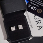 Baguette Stud Earrings — Moissanite, 925 Silver