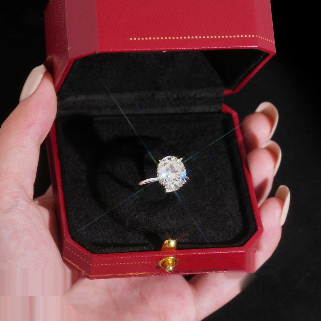 Oval Cut 10×12mm Engagement Ring — Moissanite, 925 Silver