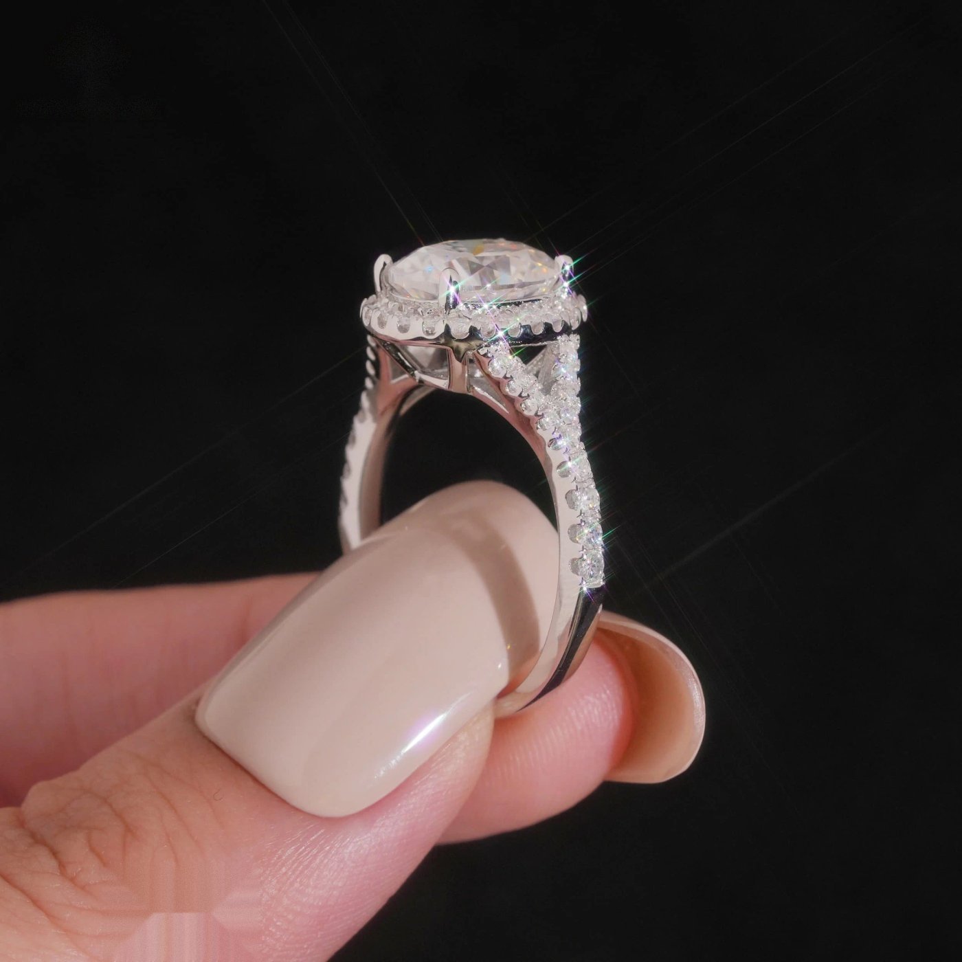 Oval Cut 8×10mm Engagement Ring — Moissanite, 925 Silver