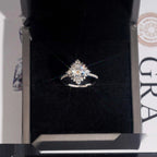 Oval Cut Engagement Ring — Moissanite, 925 Silver