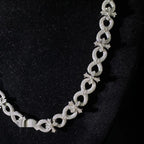 13mm Cross Infinity Charm Chain — Moissanite, 925 Silver