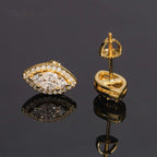 Marquise Stud Earrings — Moissanite, 925 Silver