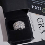 Flower Cluster Men's Band Ring — Moissanite, 925 Silver