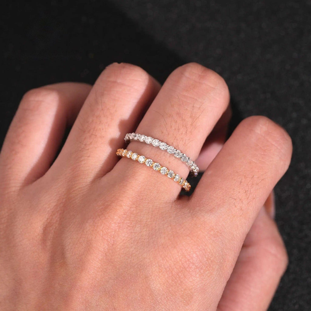 2mm Round Eternity Wedding Band — Moissanite, 925 Silver