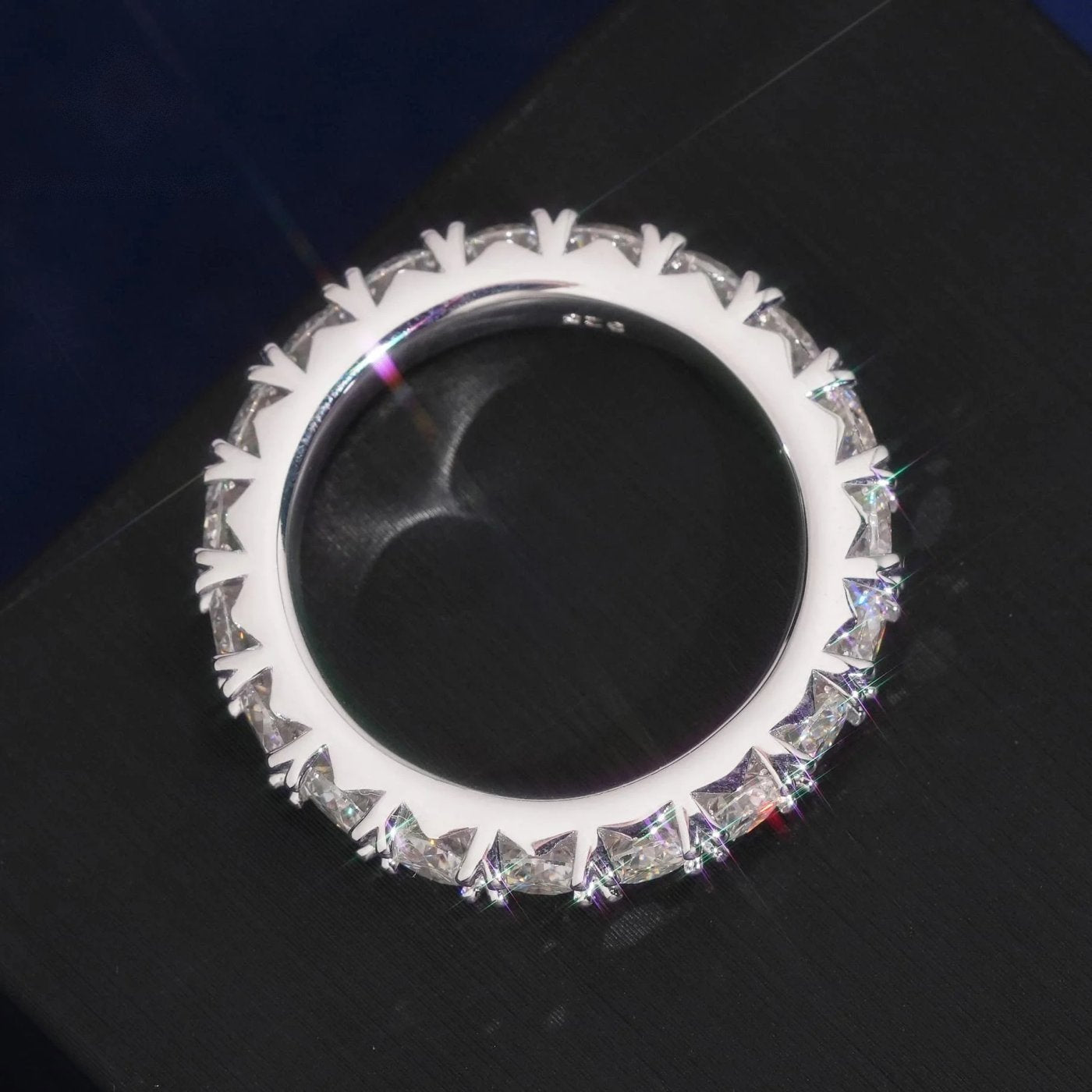 Round Cut Eternity Band — Moissanite, 925 Silver