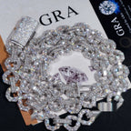 16mm Big Stone Cuban Chain — Moissanite, 925 Silver