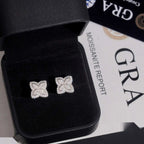 Clover Marquise Stud Earrings — Moissanite, 925 Silver