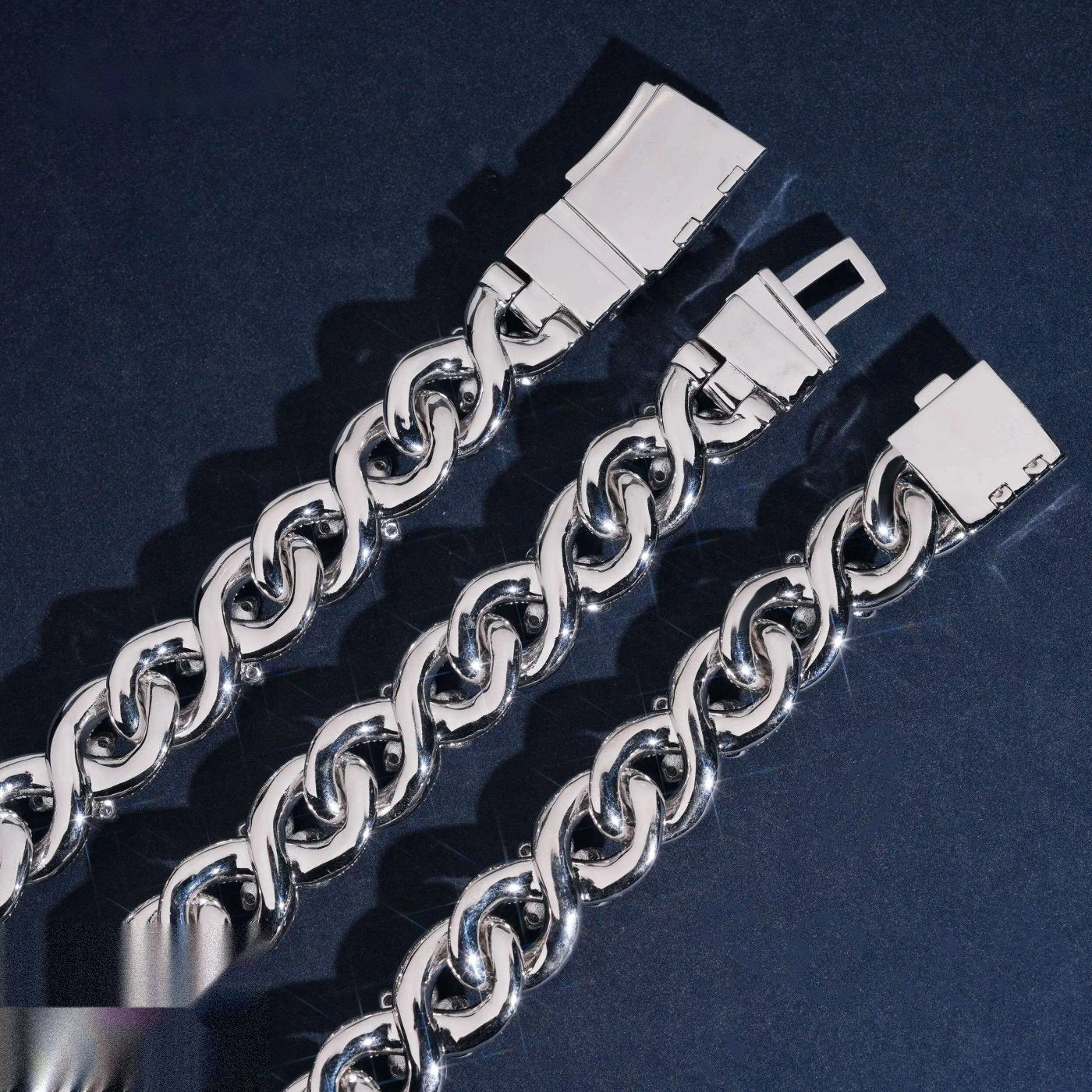 18mm Bling Flower Cuban Chain — Moissanite, 925 Silver