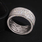 3-Row Pavé Men's Band Ring — Moissanite, 925 Silver