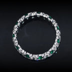 Vivid Green Eternity Band — Moissanite, 925 Silver