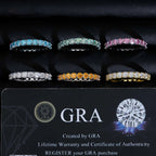 3mm Color Stone Eternity Band — Moissanite, 925 Silver