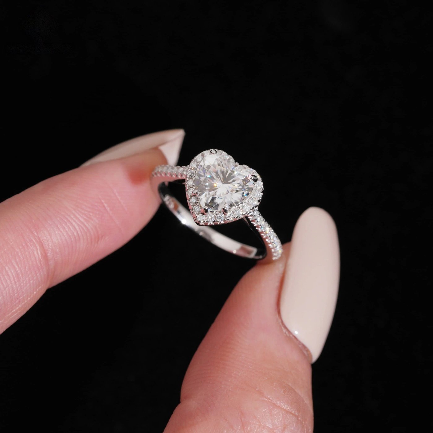 Heart Cut 8×8mm Engagement Ring — Moissanite, 925 Silver