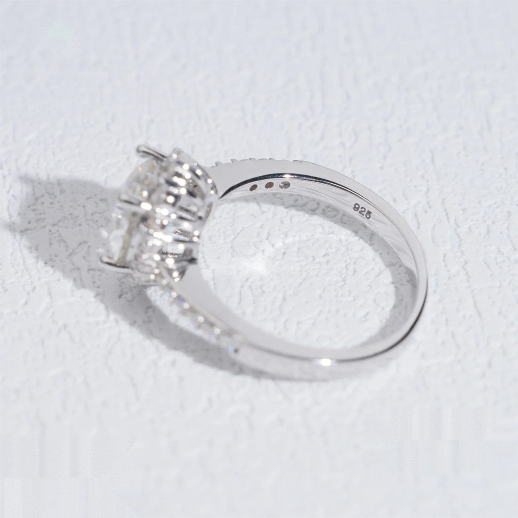 Trendy Round Eternity Ring — Moissanite, 925 Silver