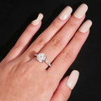 Round Cut Marquise Band Ring — Moissanite, 925 Silver