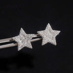 Pavé Star Stud Earrings — Moissanite, 925 Silver