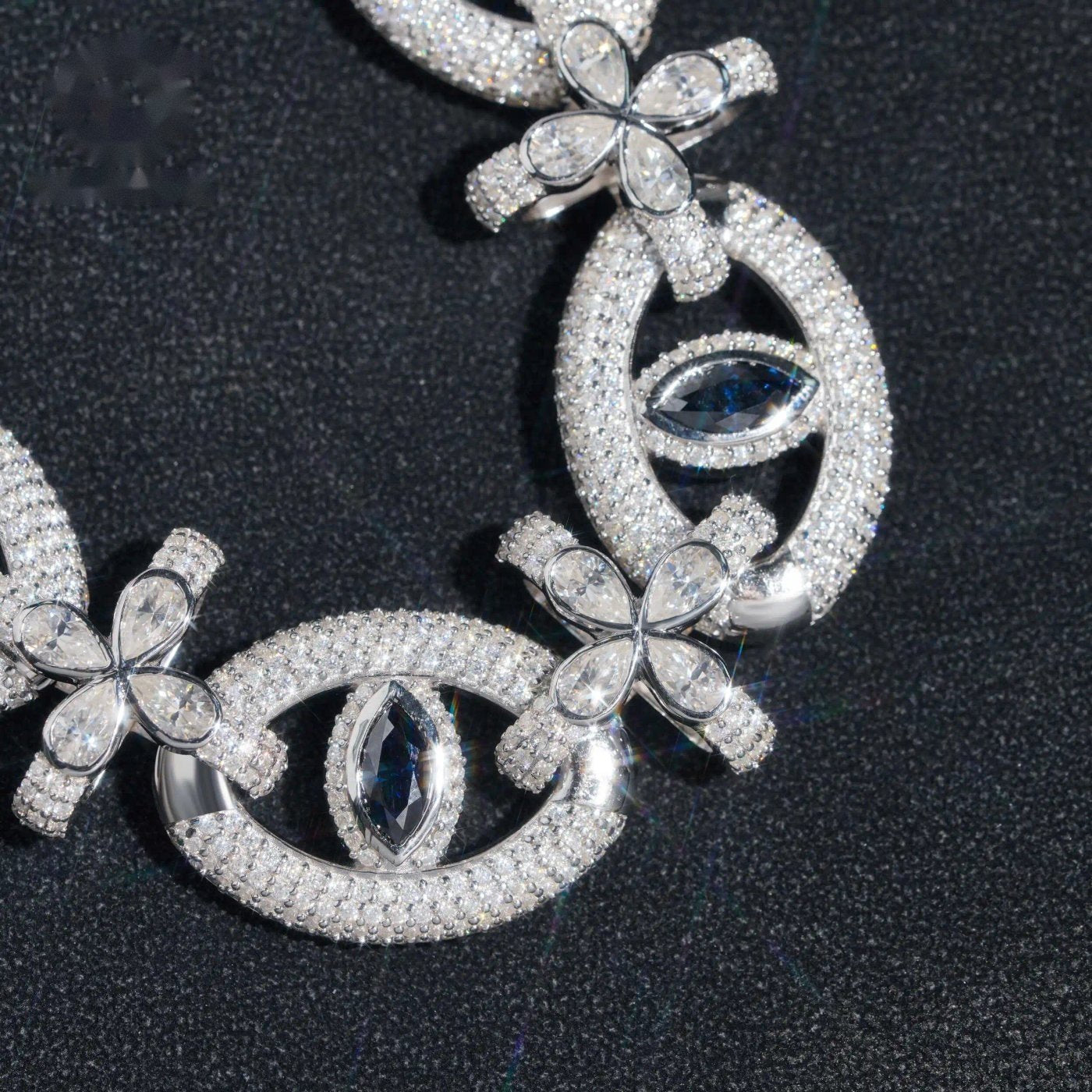 Devil's Eye Cuban Chain — Moissanite, 925 Silver