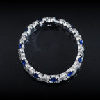 Vivid Blue Eternity Band — Moissanite, 925 Silver