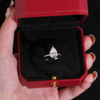 Pear Cut 8×12mm Engagement Ring — Moissanite, 925 Silver