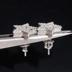 Pavé Star Stud Earrings — Moissanite, 925 Silver