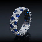 Vivid Blue Eternity Band — Moissanite, 925 Silver