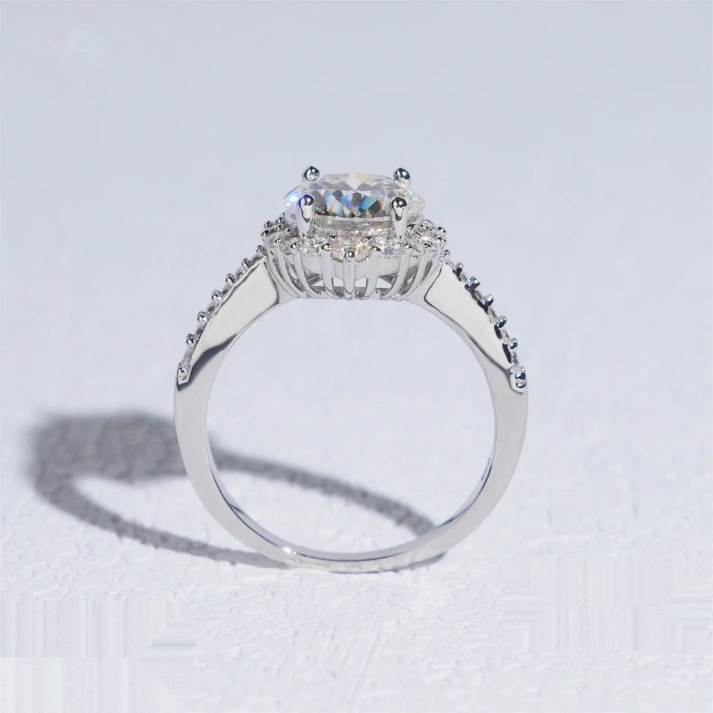 Trendy Round Eternity Ring — Moissanite, 925 Silver