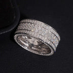 3-Row Pavé Men's Band Ring — Moissanite, 925 Silver