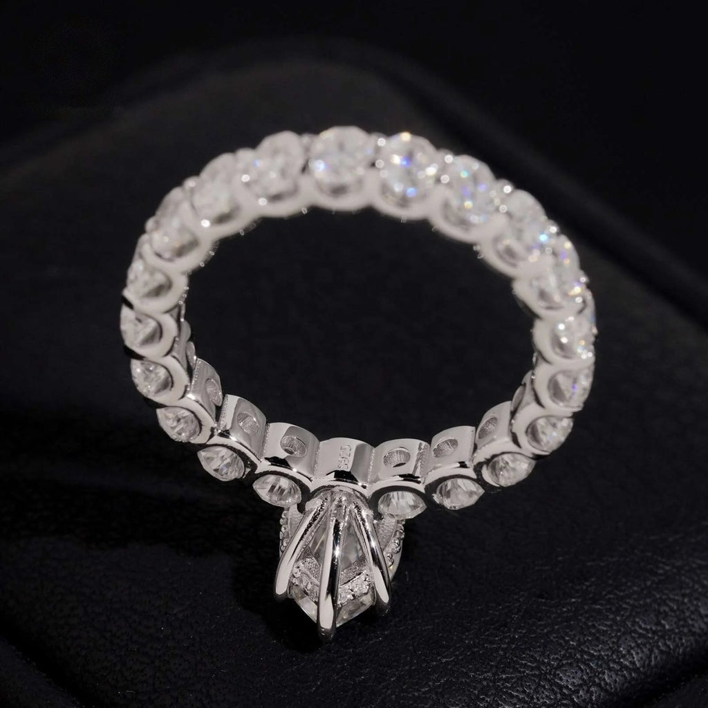 Marquise Solitaire Eternity Ring — Moissanite, 925 Silver