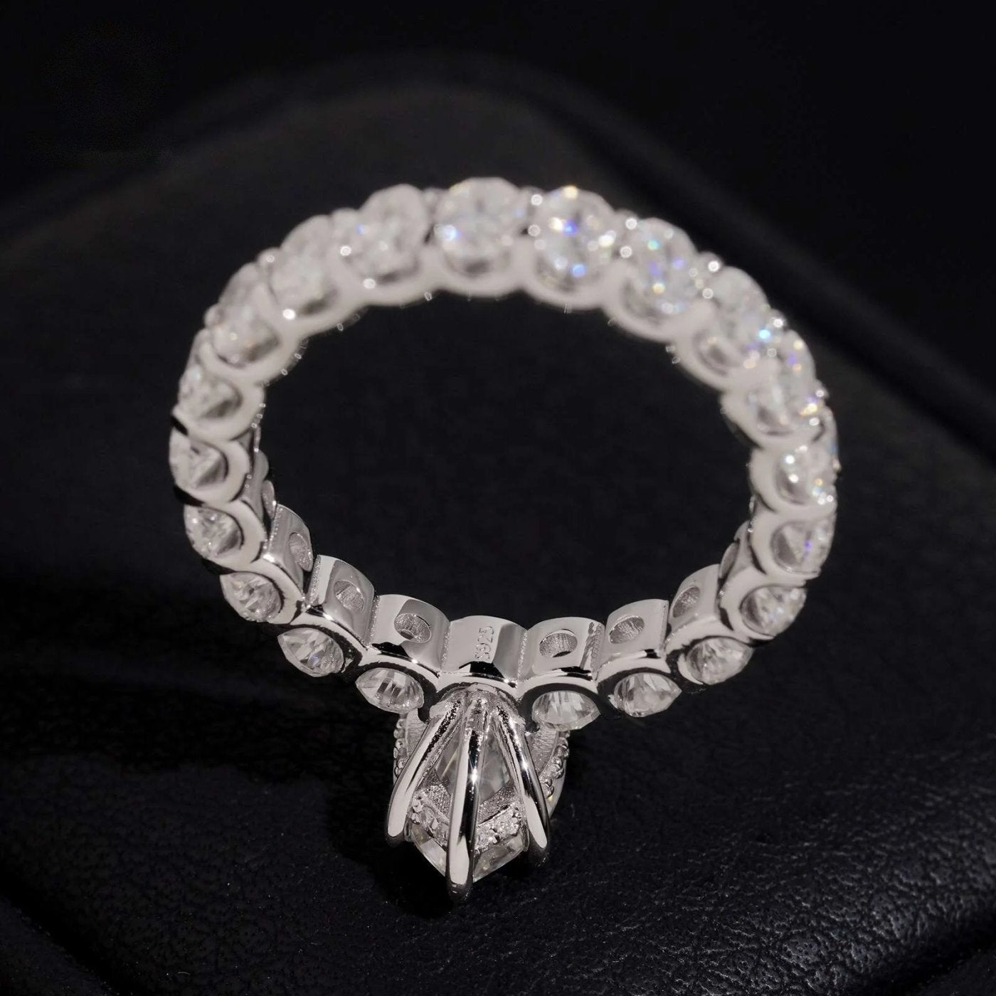 Marquise Solitaire Eternity Ring — Moissanite, 925 Silver