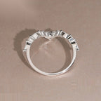 V-Shape Marquise Contour Band — Moissanite, 925 Silver