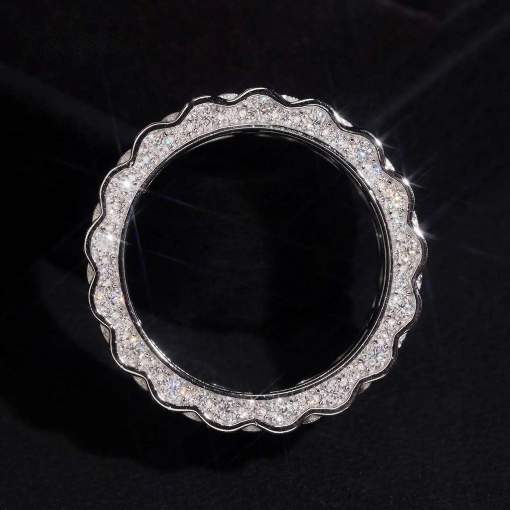 Watch Band Design Men's Ring — Moissanite, 925 Silver