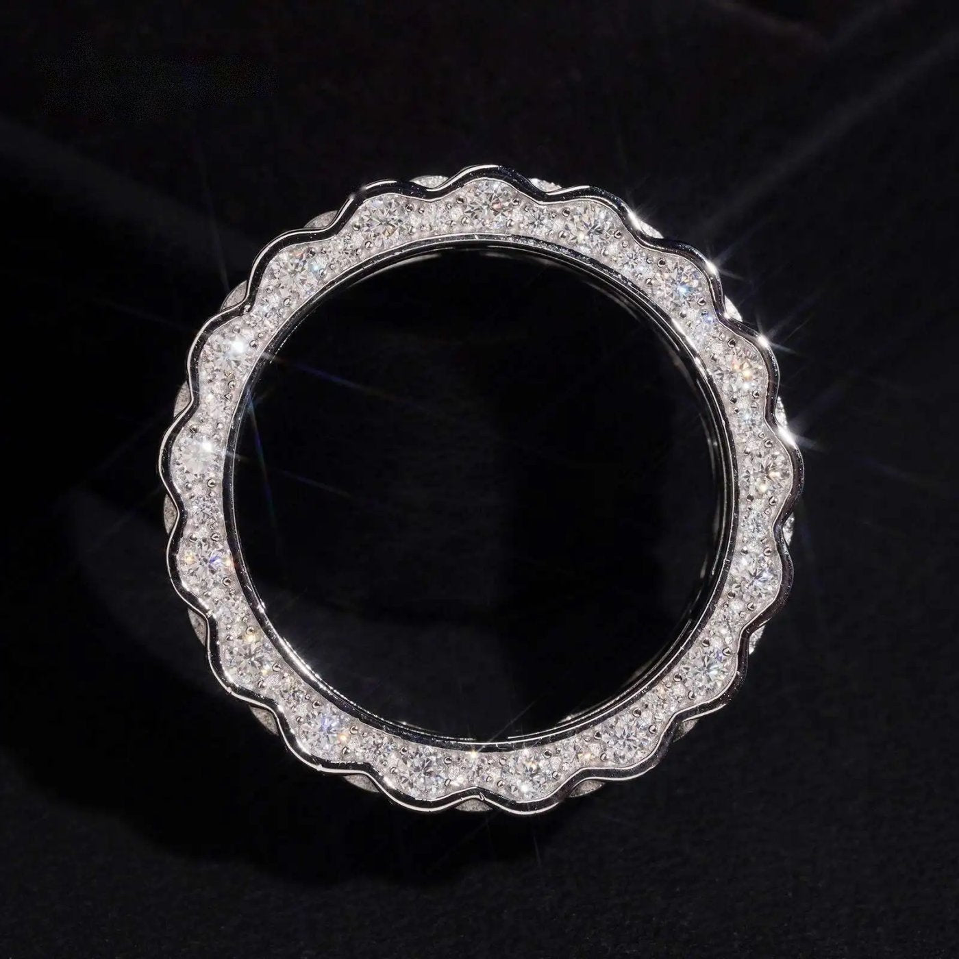 Watch Band Design Men's Ring — Moissanite, 925 Silver
