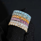 3mm Color Stone Eternity Band — Moissanite, 925 Silver
