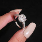 Round Brilliant 10mm Engagement Ring — Moissanite, 925 Silver