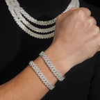 10mm Iced Prong Cuban Chain — Moissanite, 925 Silver