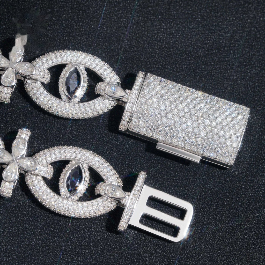 Devil's Eye Cuban Chain — Moissanite, 925 Silver