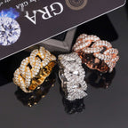 R9900 Cuban Men's Ring — Moissanite, 925 Silver