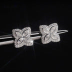 Clover Marquise Stud Earrings — Moissanite, 925 Silver