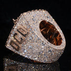 Custom Logo Buss-Down Ring — Moissanite, 925 Silver