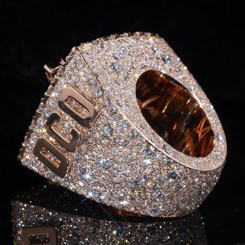 Custom Logo Buss-Down Ring — Moissanite, 925 Silver