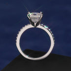 Princess Cut Solitaire Ring — Moissanite, 925 Silver