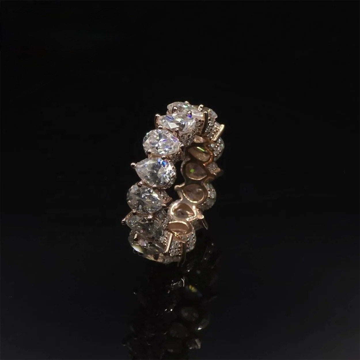 Pear & Round Eternity Band — Moissanite, 925 Silver