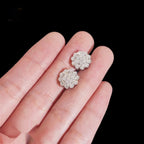 Screw-Back Flower Cluster Studs — Moissanite, 925 Silver
