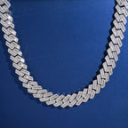 15mm Baguette Cuban Chain — Moissanite, 925 Silver