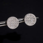 Round Pavé Dome Stud Earrings — Moissanite, 925 Silver
