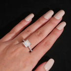 9mm Princess Cut Marquise Band Ring — Moissanite, 925 Silver