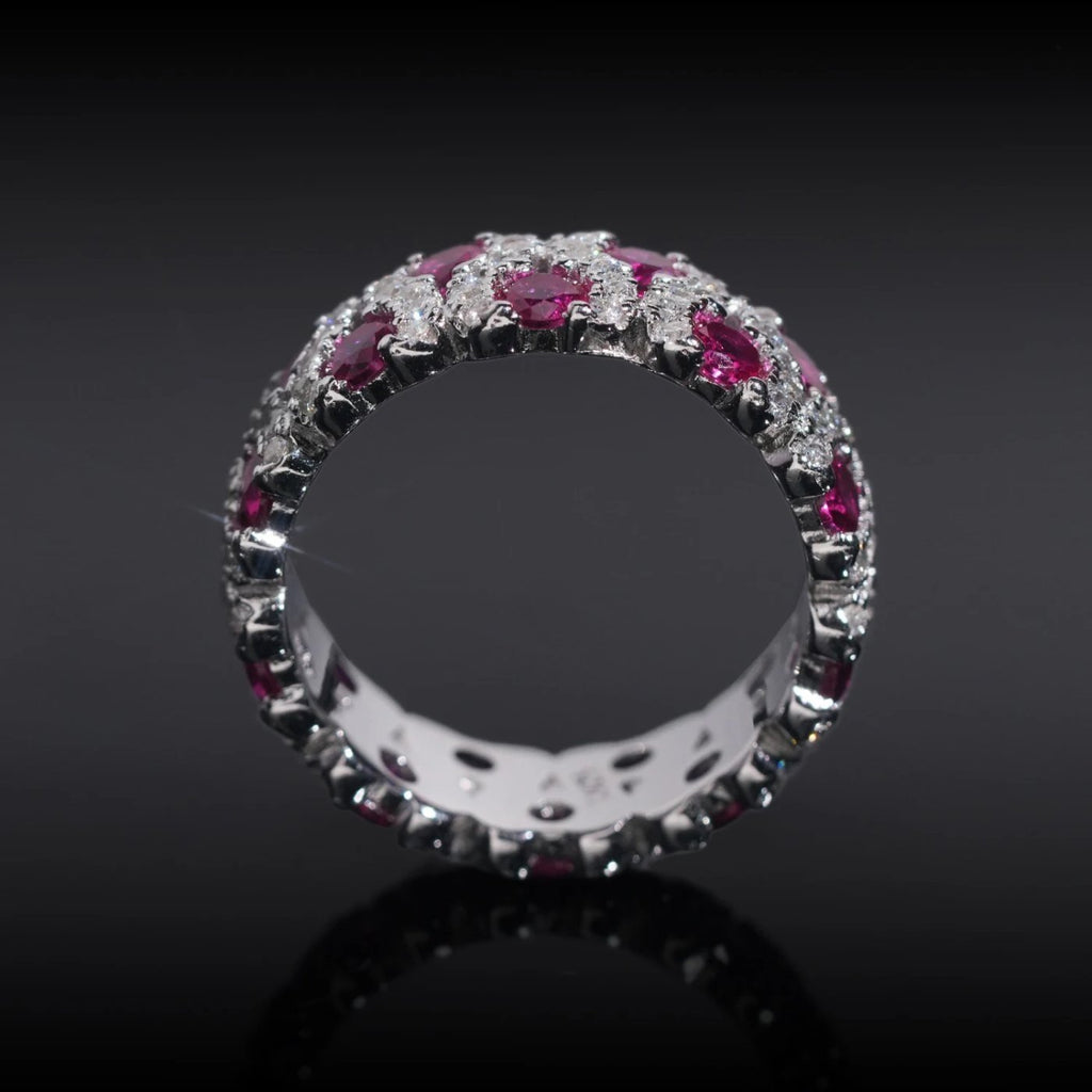 Vivid Pink Eternity Band — Moissanite, 925 Silver