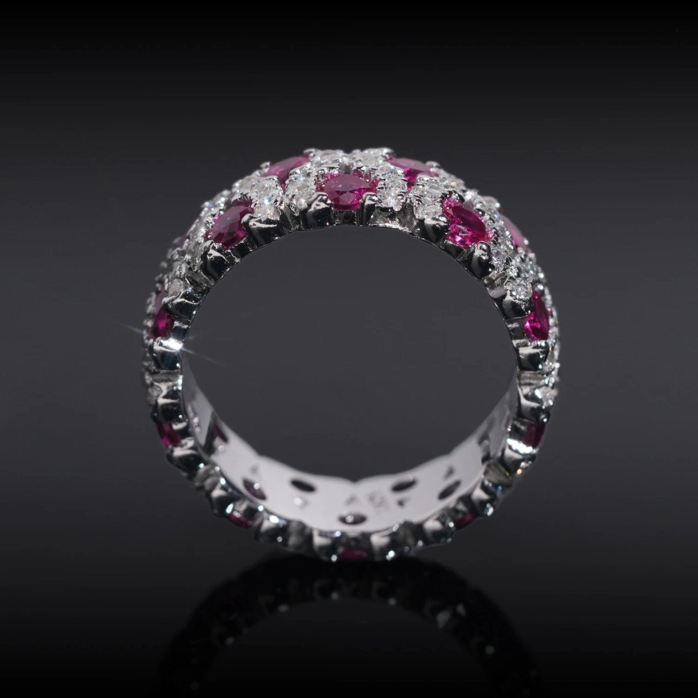 Vivid Pink Eternity Band — Moissanite, 925 Silver