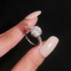 Round Cut Marquise Band Ring — Moissanite, 925 Silver